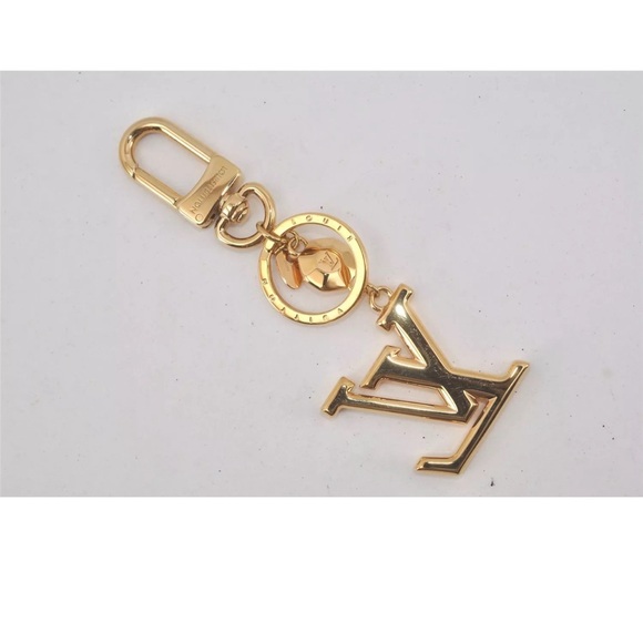 Authentic Louis Vuitton Charm Porte Cles LV Facet Key Ring Gold Box - Picture 3 of 9